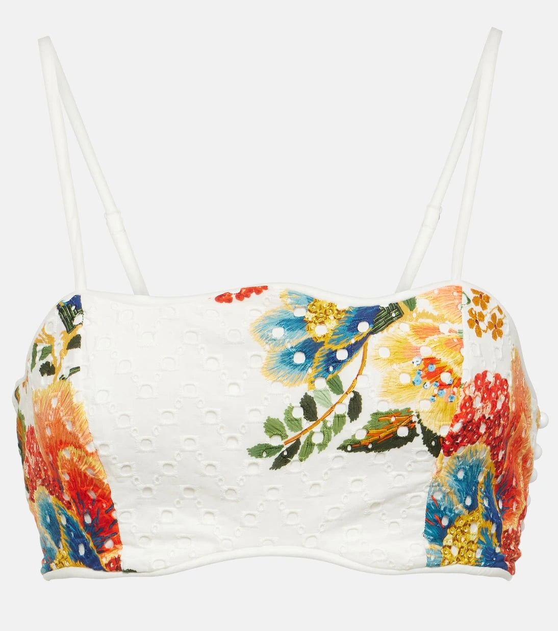 Farm Rio - Delicate Garden floral cotton crop top