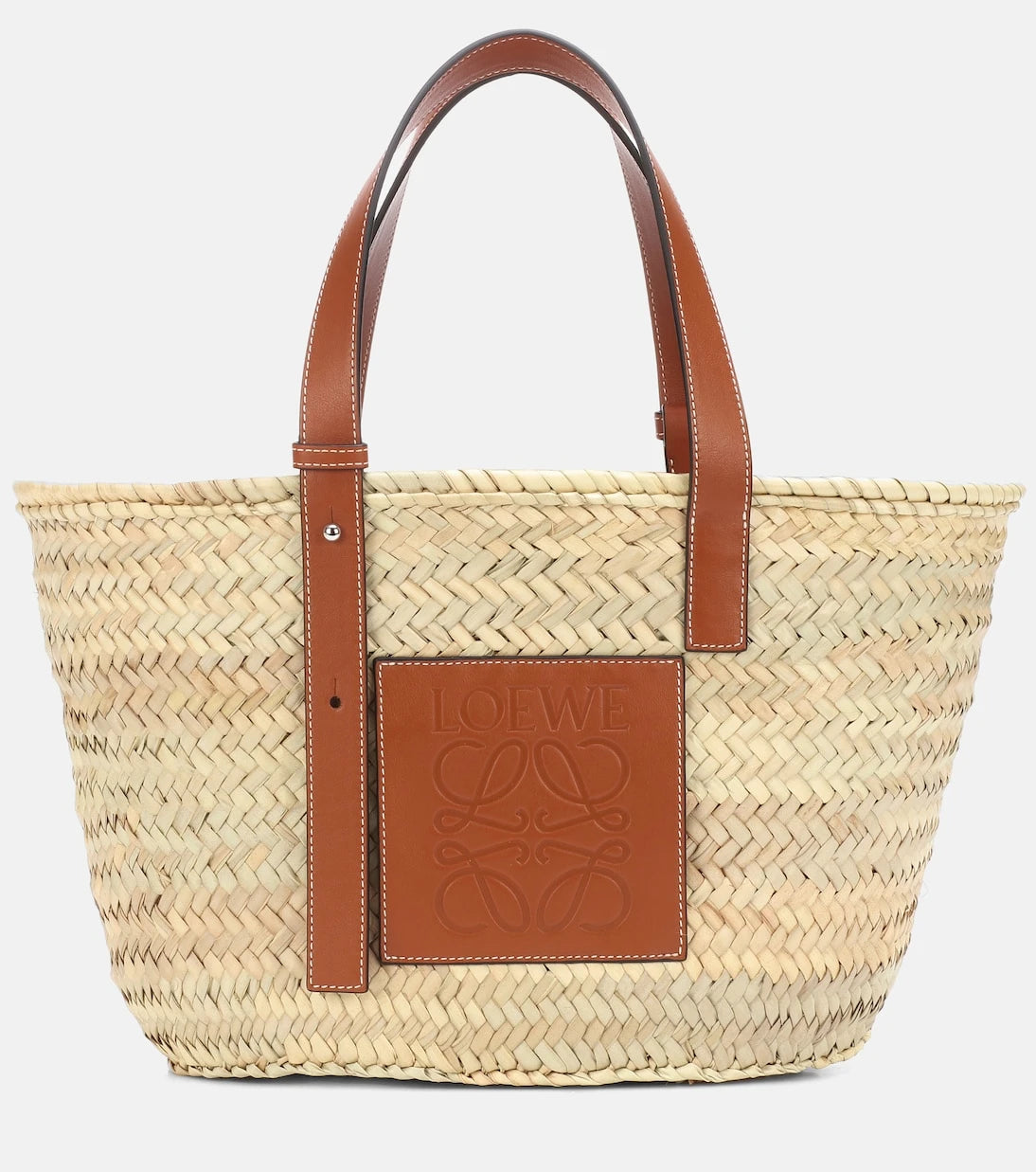 Loewe - Medium leather-trimmed basket tote