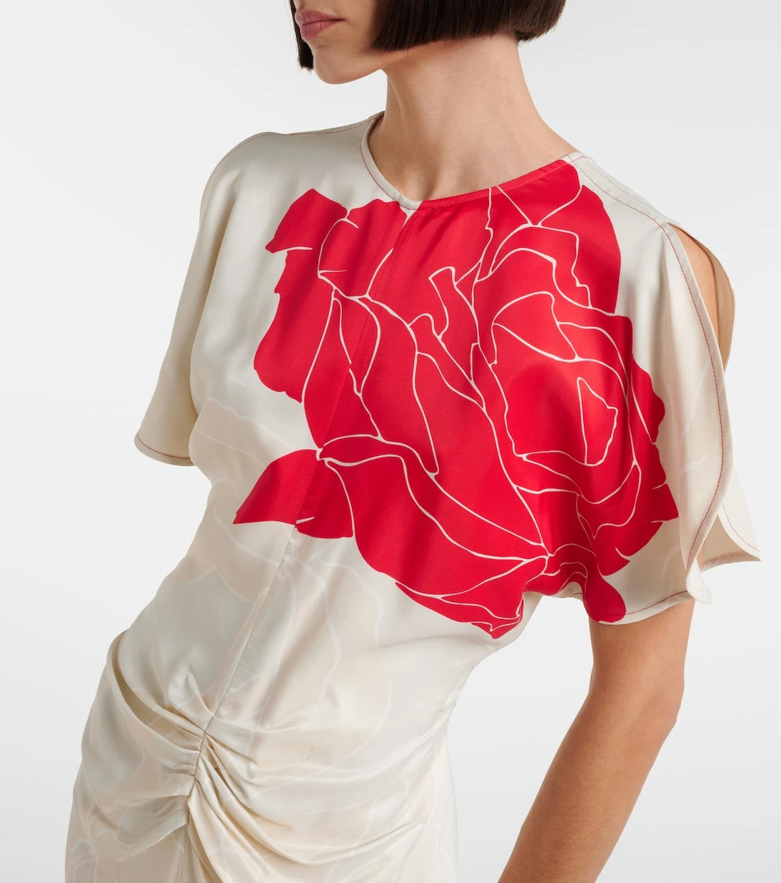 Victoria Beckham - Gathered floral midi dress
