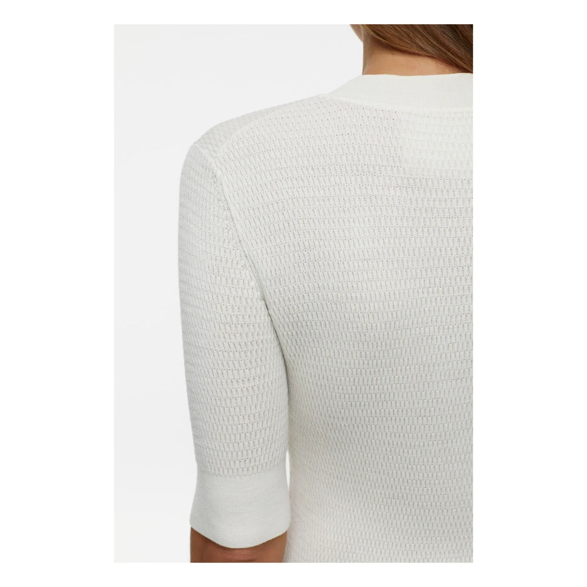 Closed - Short-sleeved V-neck polo shirt | Ivory