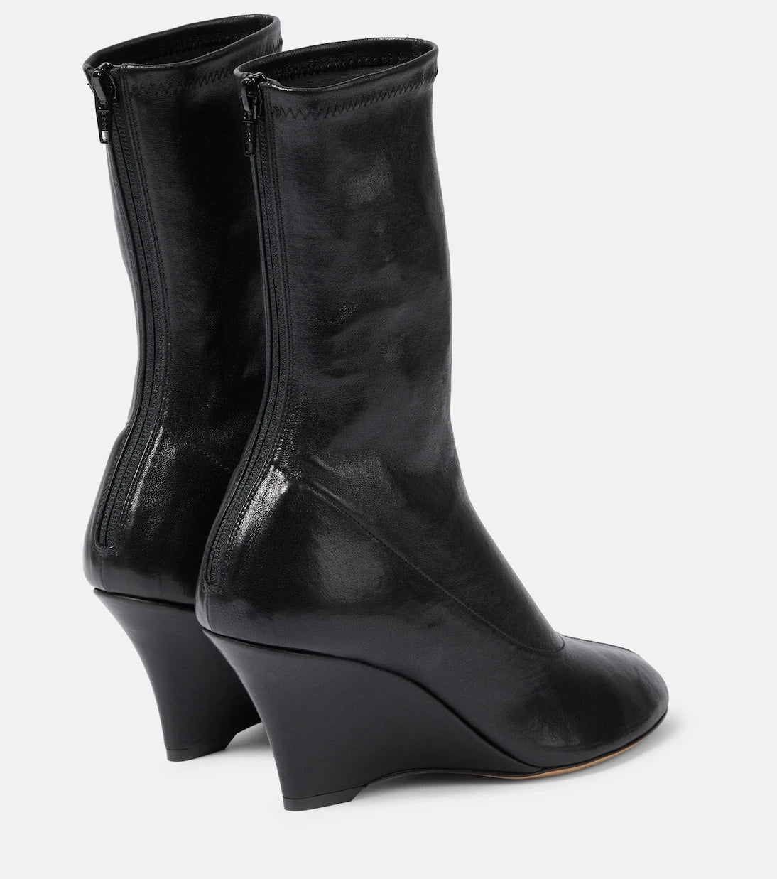Khaite - Apollo wedge leather ankle boots