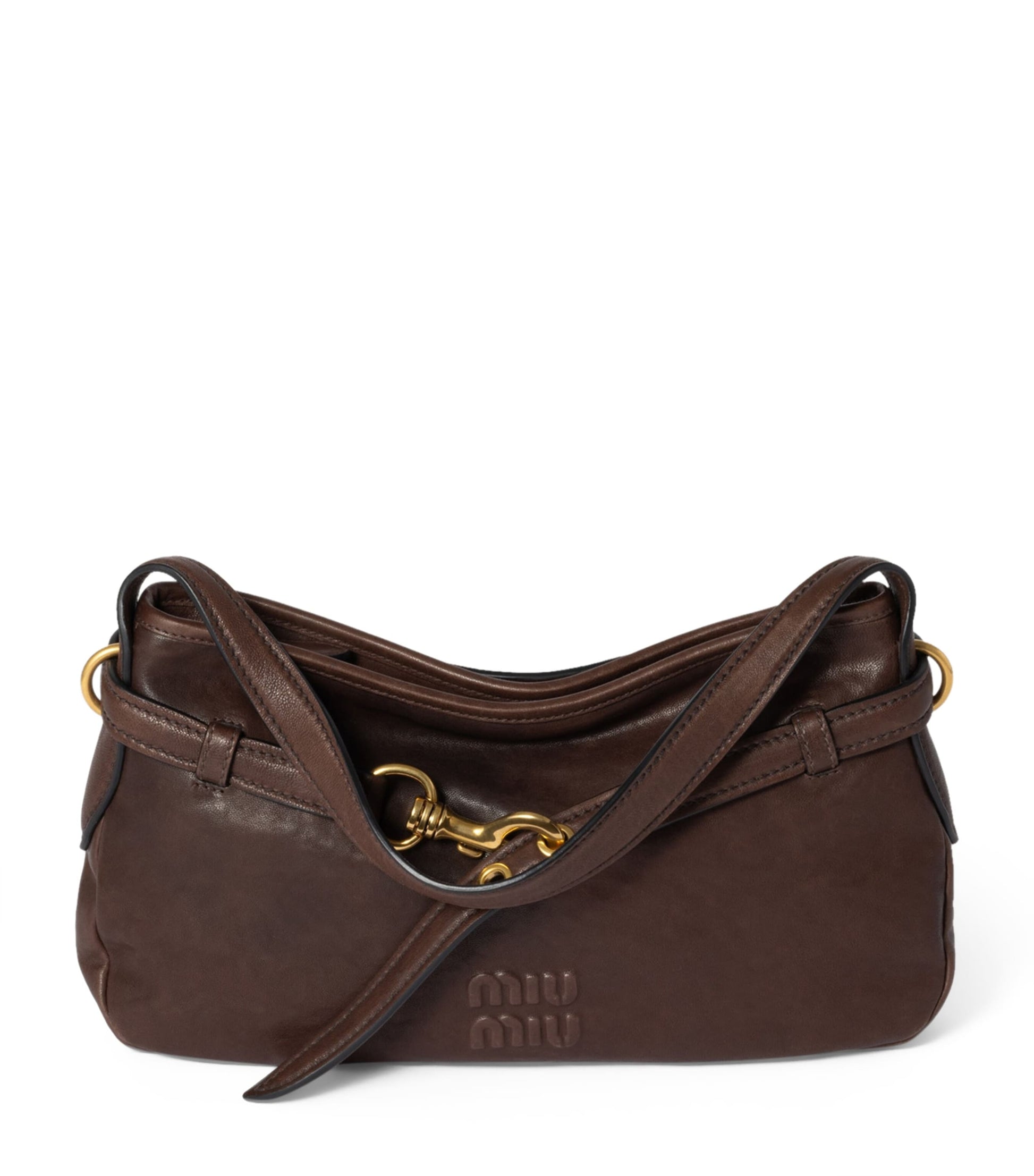 Brown Nappa Leather Aventure Shoulder Bag