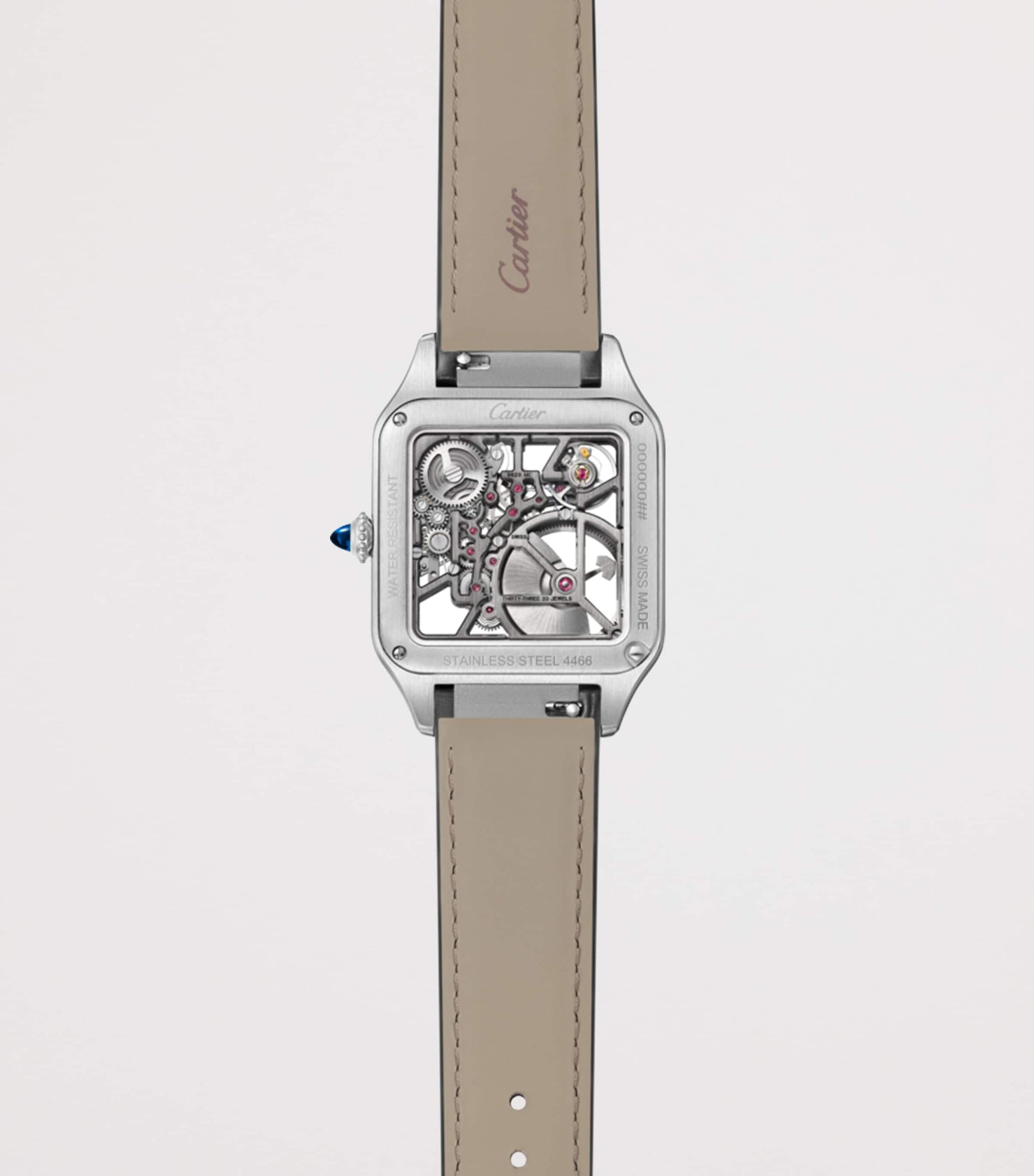 Large Steel Santos-Dumont Skeleton Watch 43.5mm