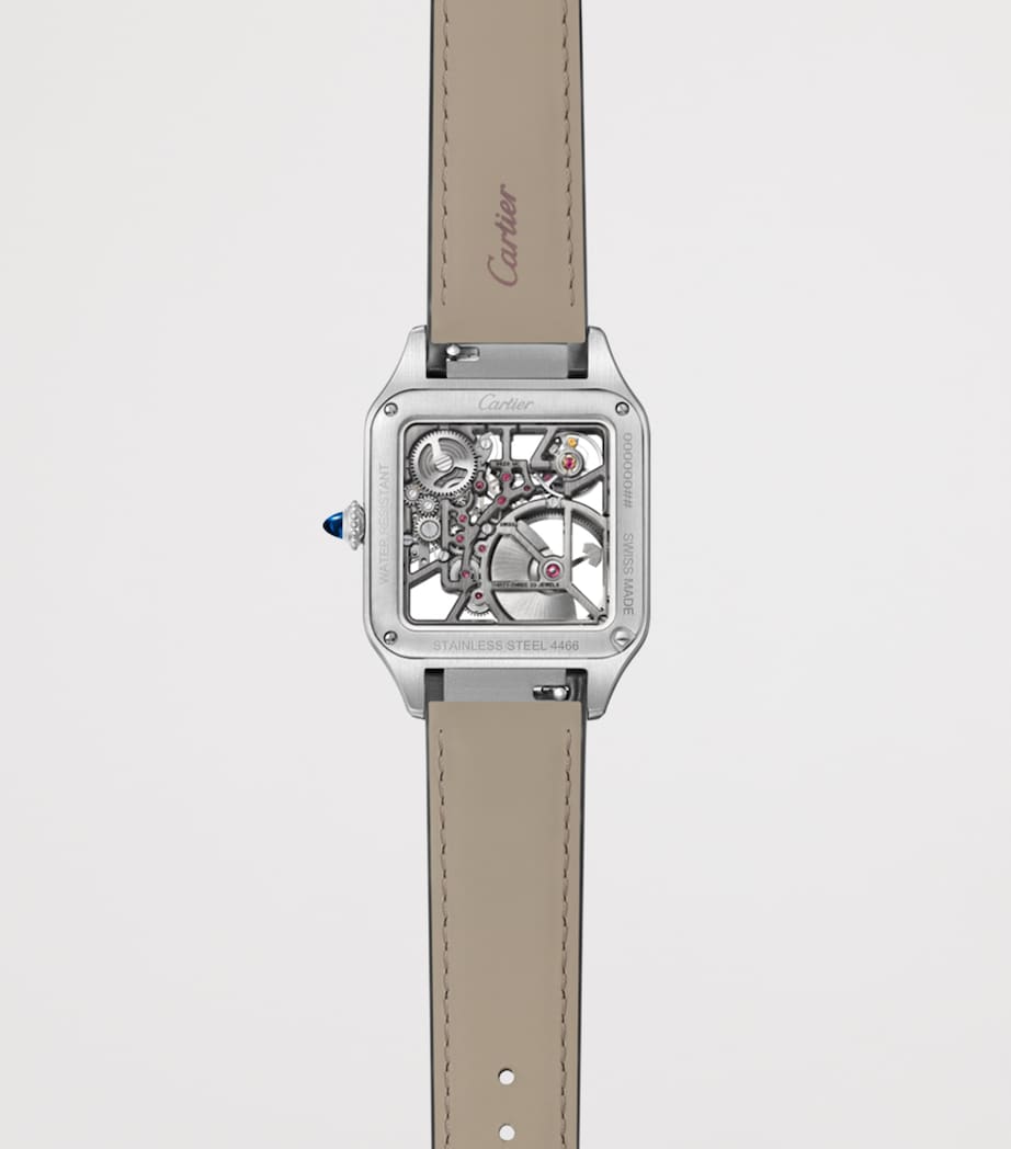 Large Steel Santos-Dumont Skeleton Watch 43.5mm