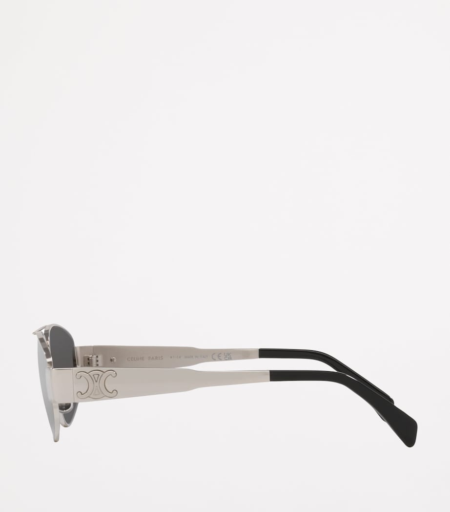 Celine Metal Triomphe Pilot Sunglasses