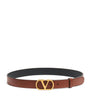 Valentino Garavani Brown Leather VLogo Signature Belt