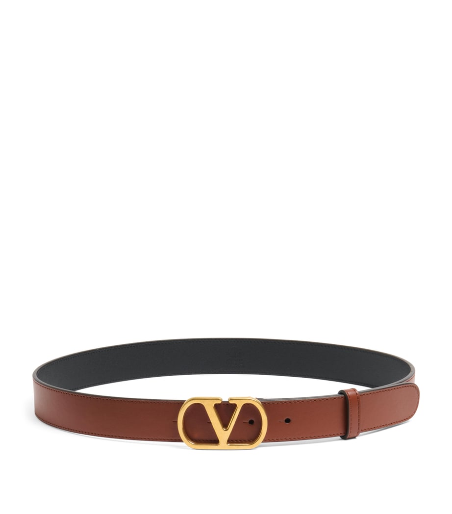 Valentino Garavani Brown Leather VLogo Signature Belt