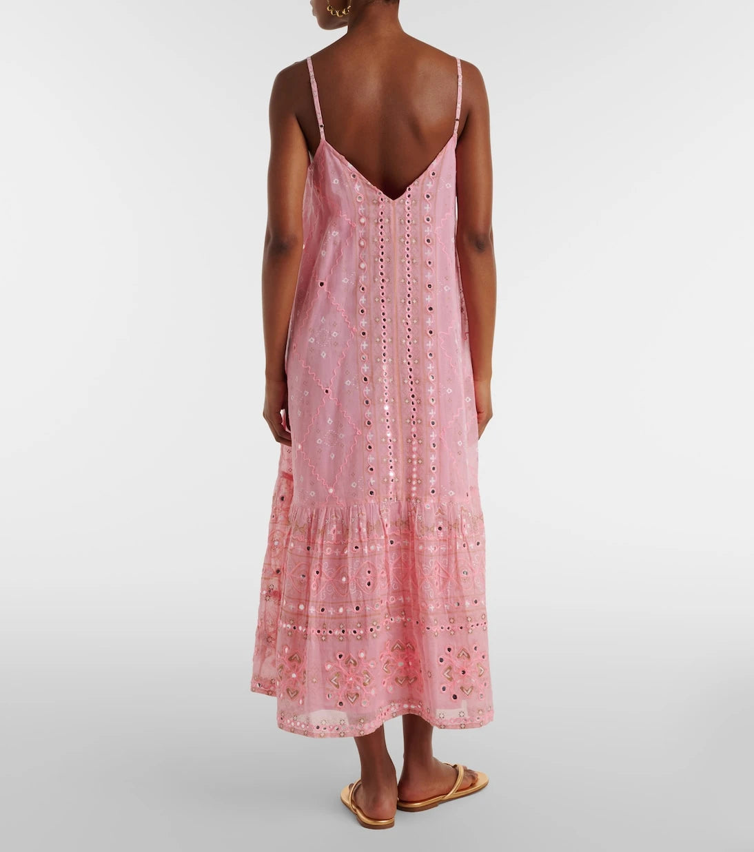 Juliet Dunn - Embellished cotton midi dress