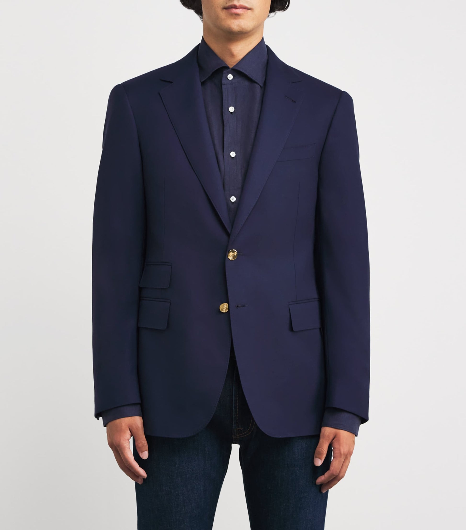 Ralph Lauren Purple Label Navy Wool Blazer
