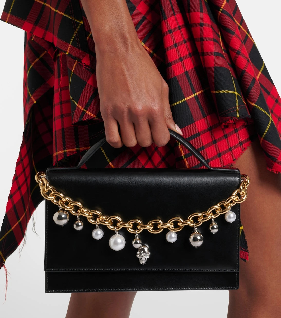McQueen - Skull Small embellished leather tote bag