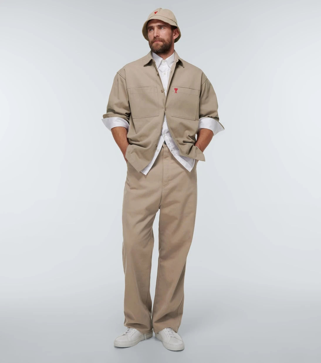 Ami Paris - Alex Fit straight cotton gabardine pants