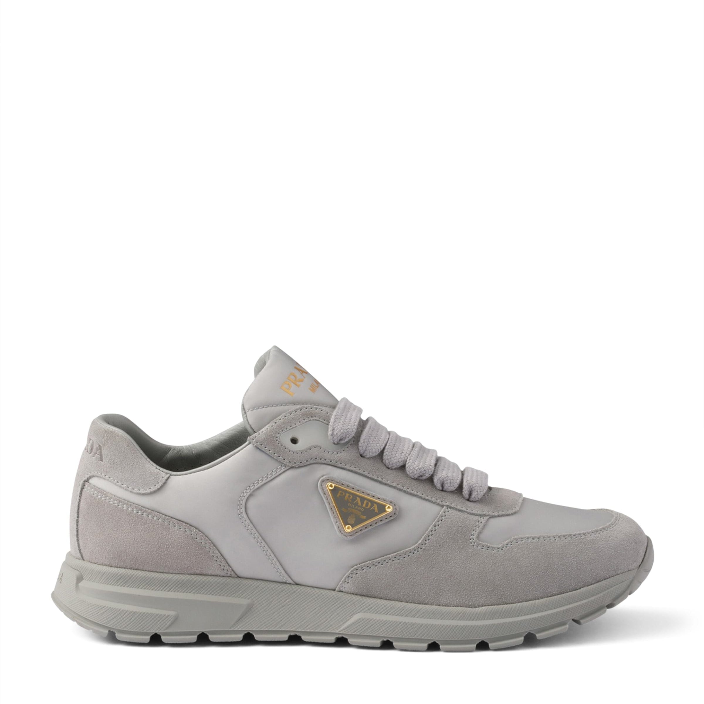 Prada Grey Suede and Re-Nylon Prax 2.0 Sneakers