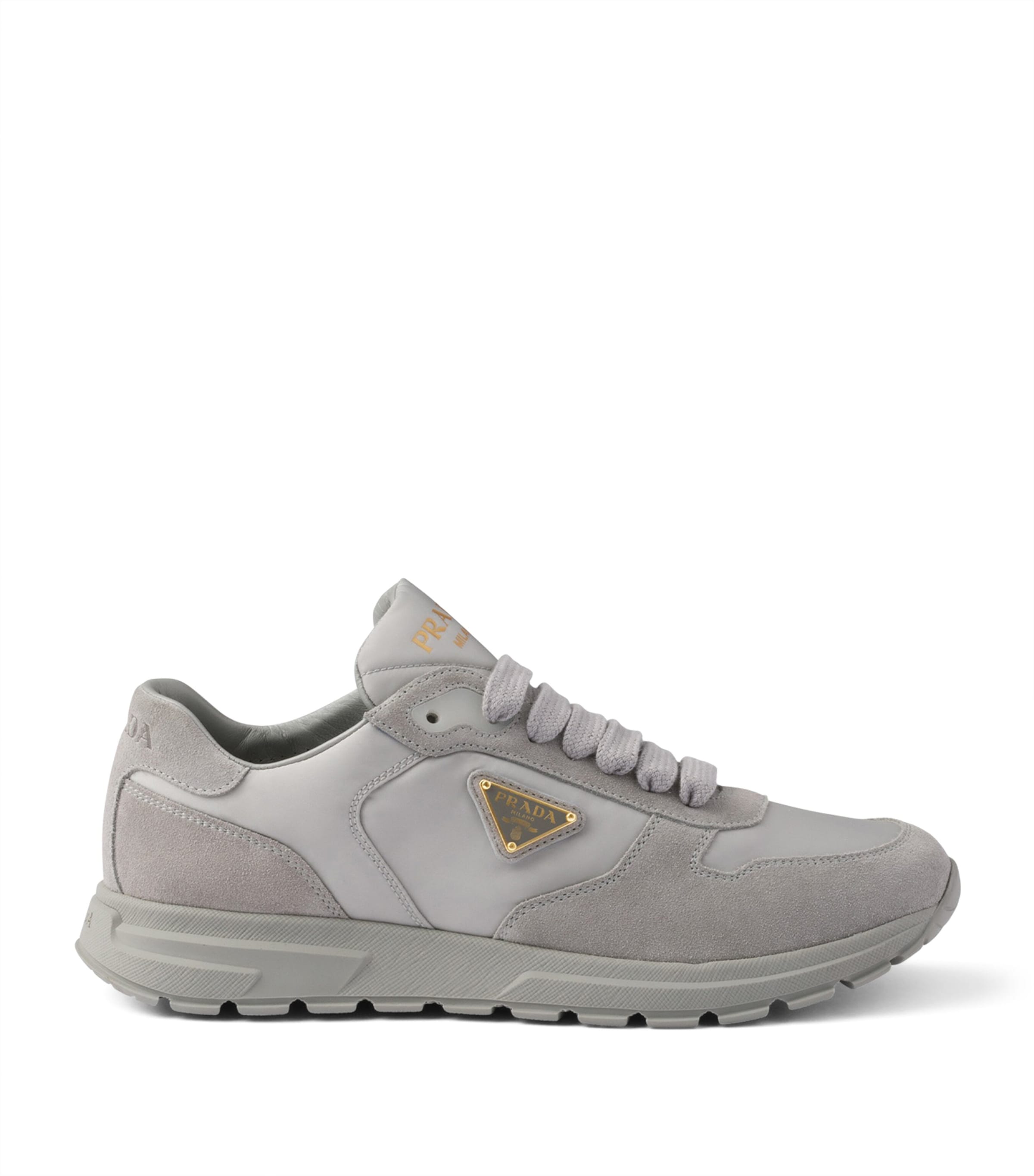 Prada Grey Suede and Re-Nylon Prax 2.0 Sneakers
