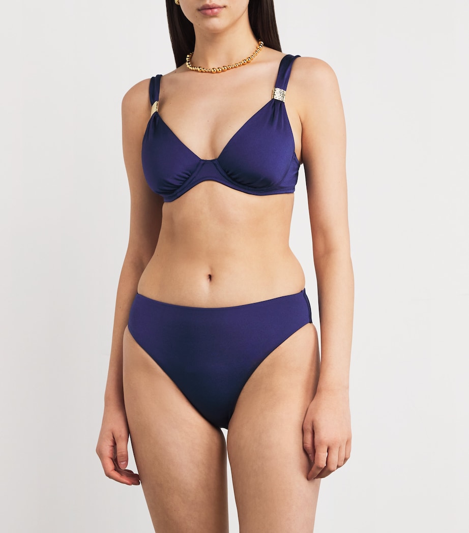 Heidi Klein Navy Soleil Plunge Bikini Top