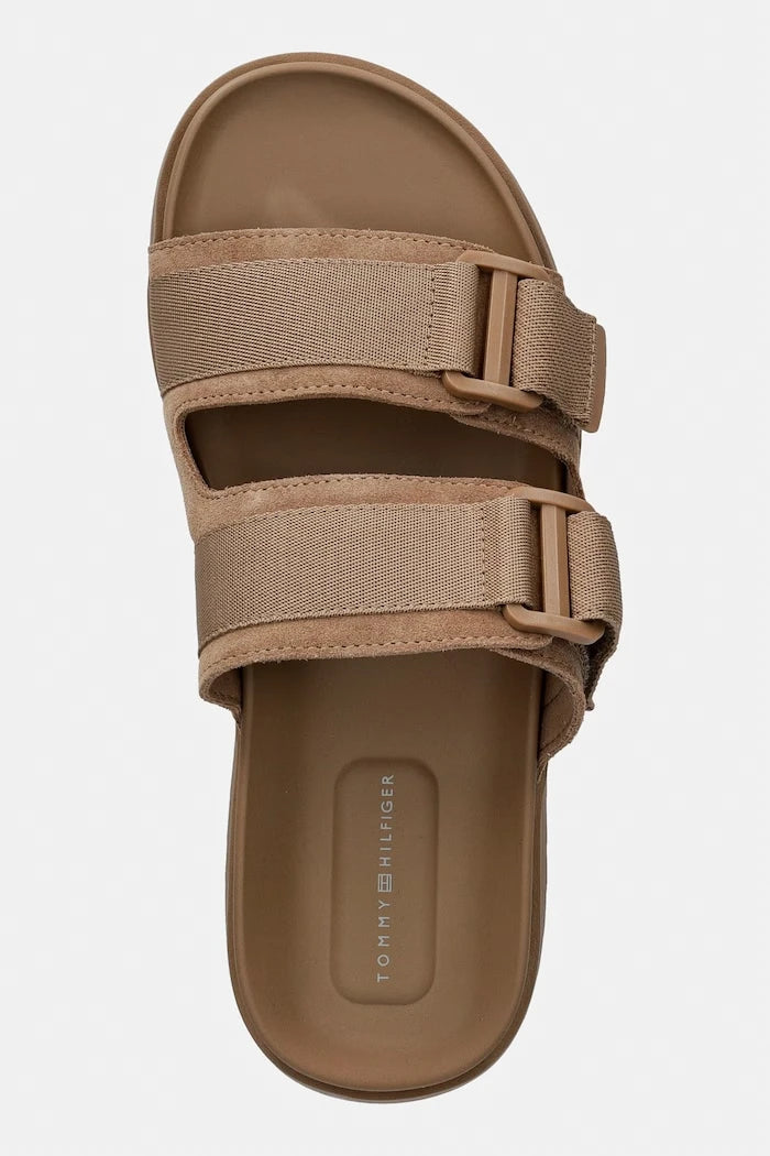 Tommy Hilfiger чехли мъжки HILFIGER MIX SUEDE BUCKLE SANDAL
