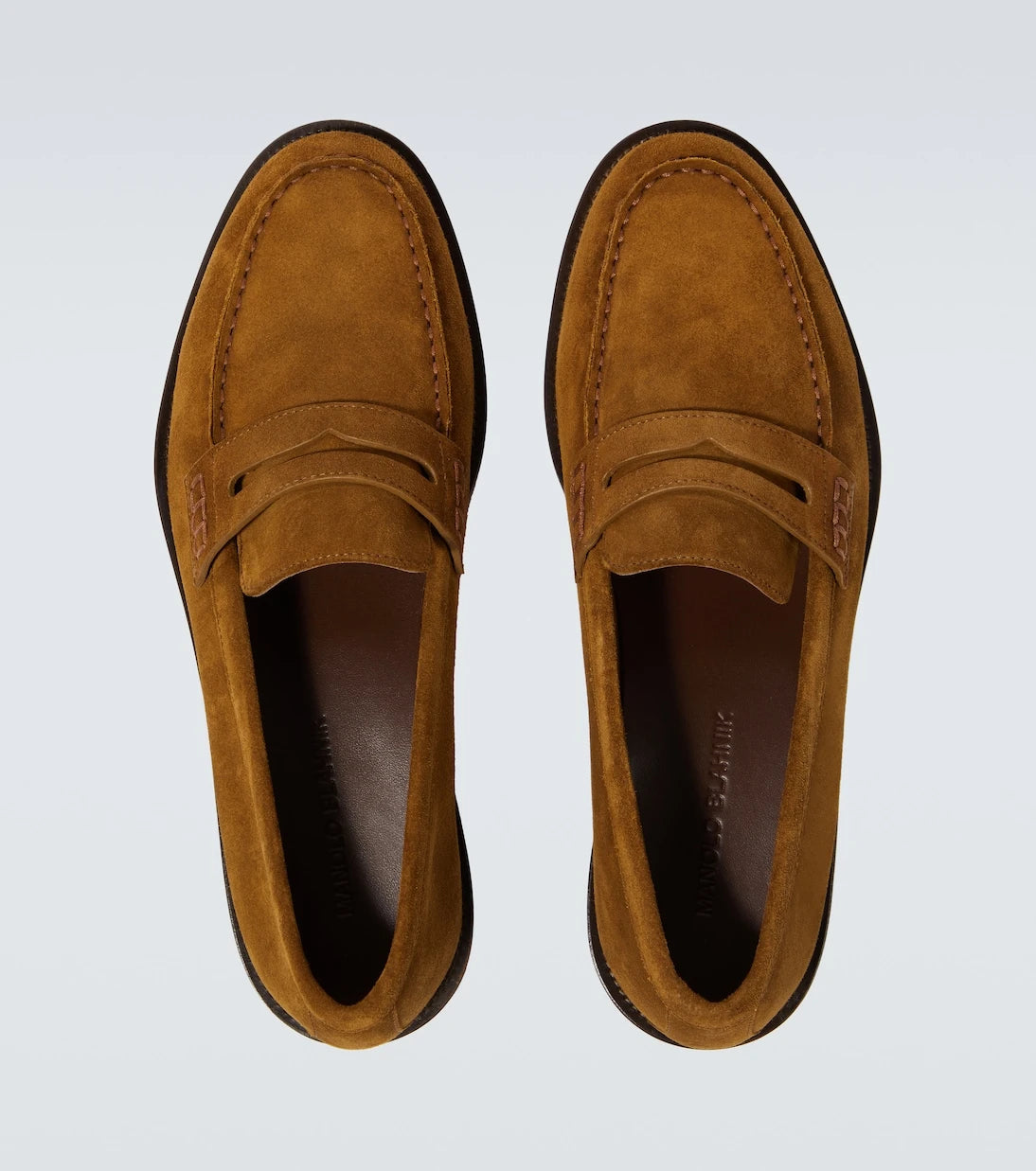 Manolo Blahnik - Perry suede penny loafers
