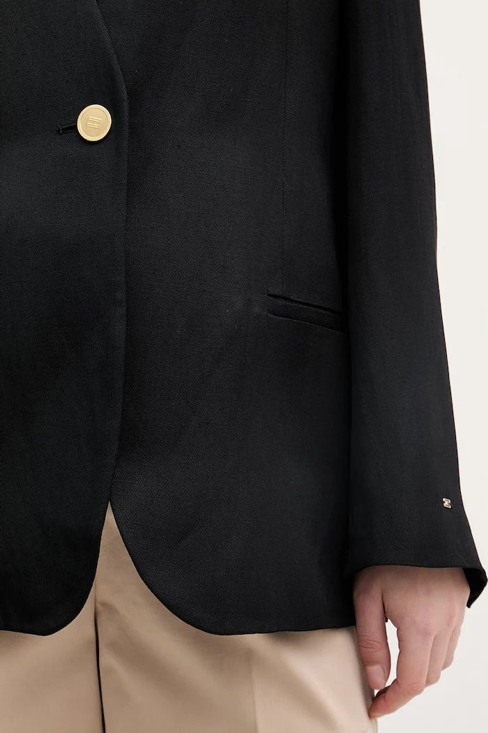 Tommy Hilfiger viskonlu kadın tek düğmeli ceket