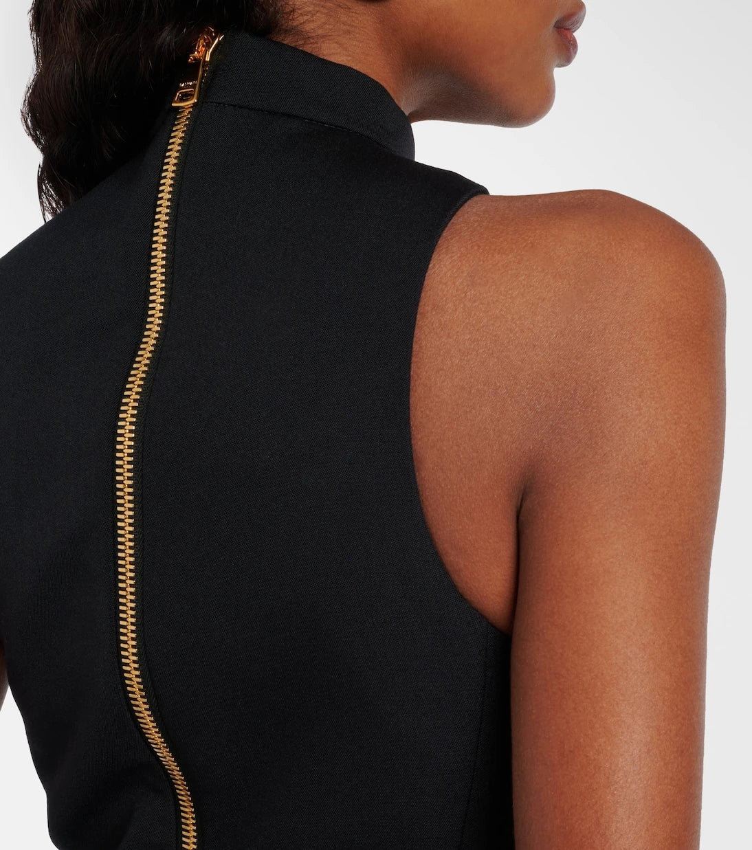 Balmain - Pleated virgin wool minidress