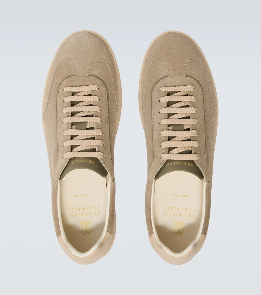 Brunello Cucinelli - Leather-trimmed suede sneakers