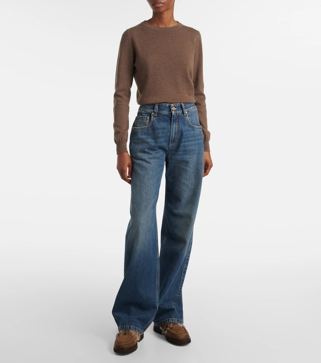 Brunello Cucinelli - Monili high-rise wide-leg jeans