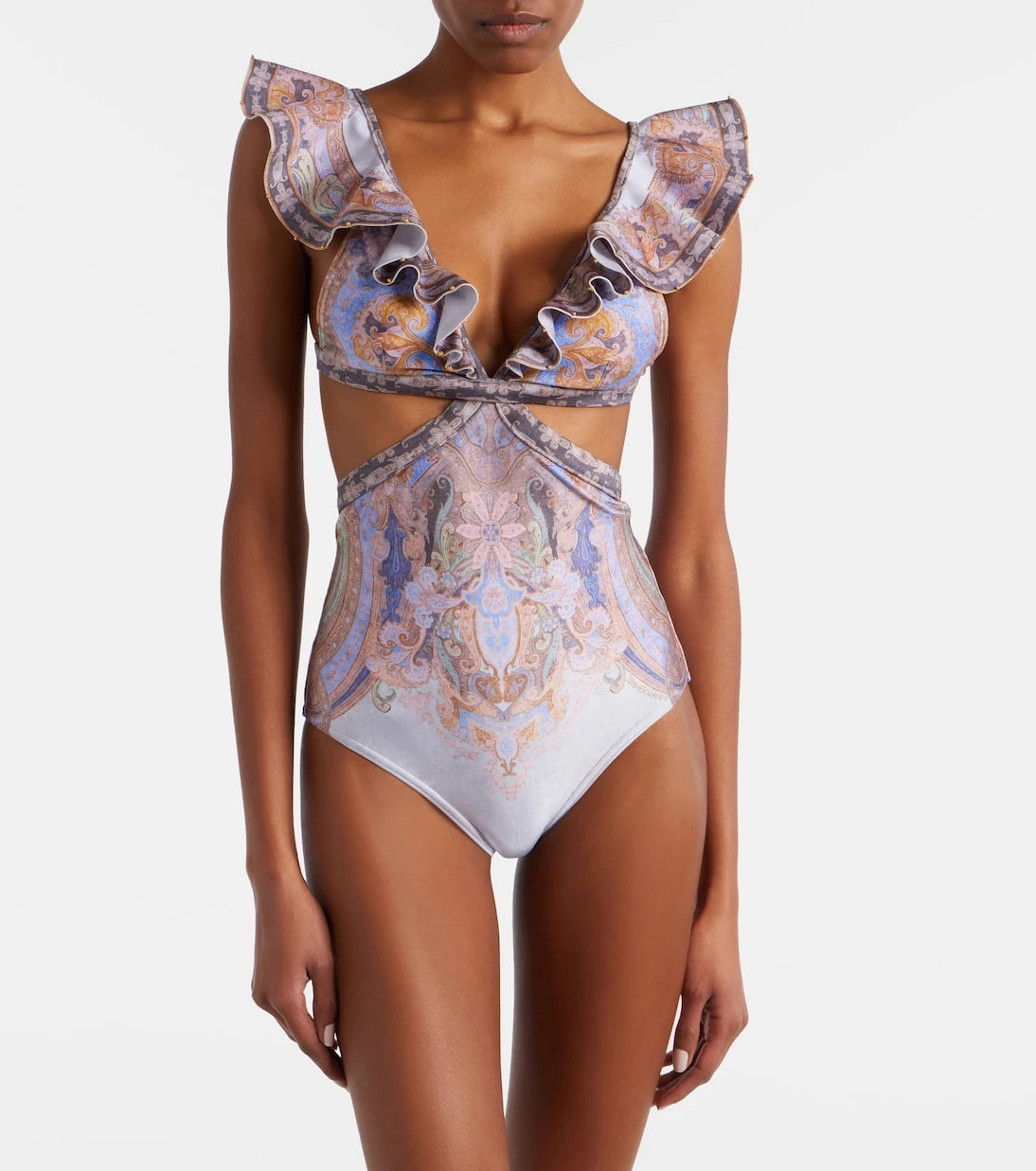 Zimmermann - Como cutout printed swimsuit