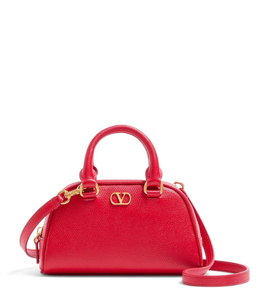 Mini Leather VLogo Signature Top-Handle Bag