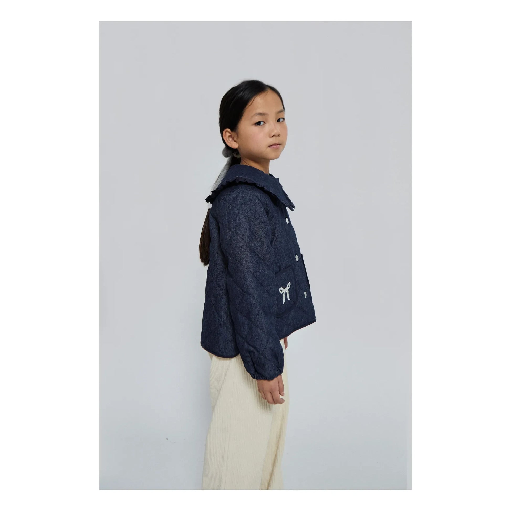 Mipounet - Mariane Jean jacket, Claudine collar | Dark Blue