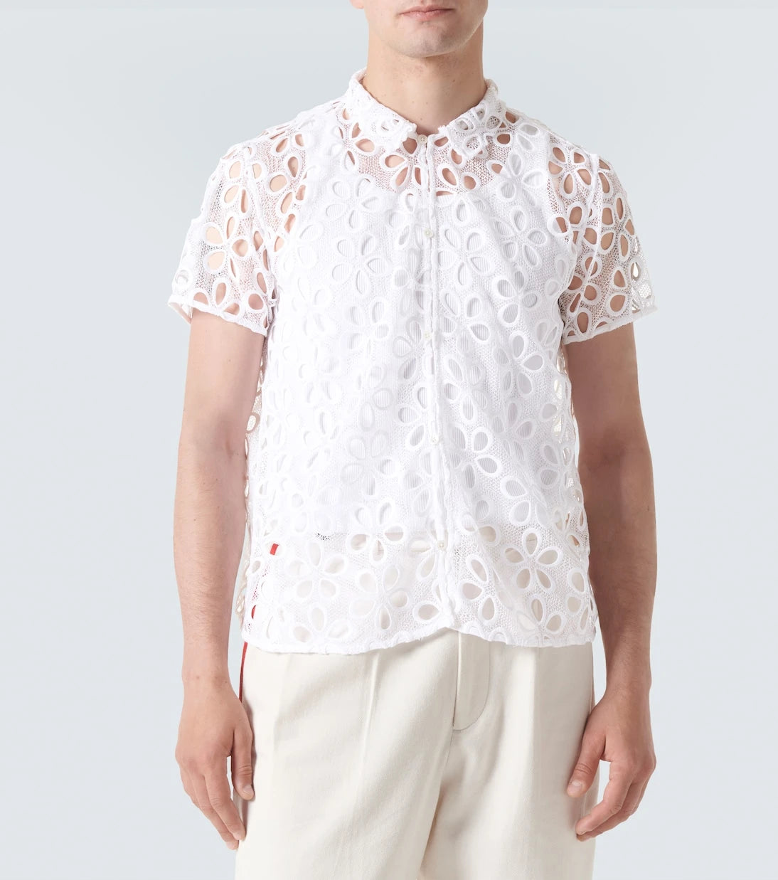 Bode - Primrose floral lace shirt