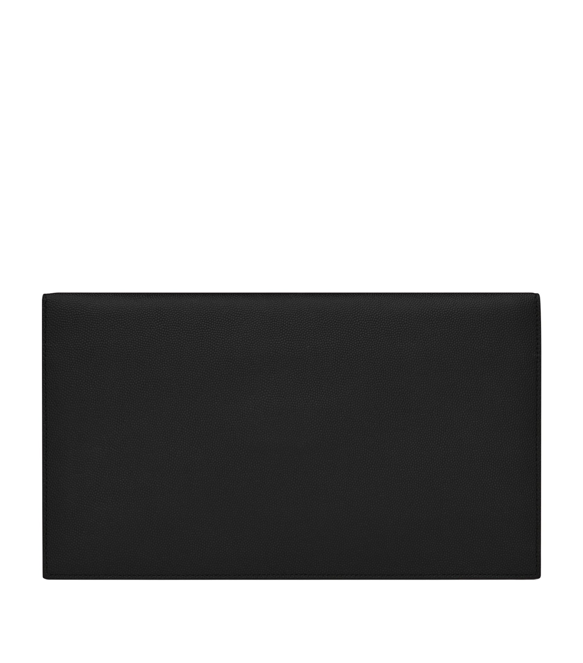 Saint Laurent Black Leather Uptown Clutch Bag