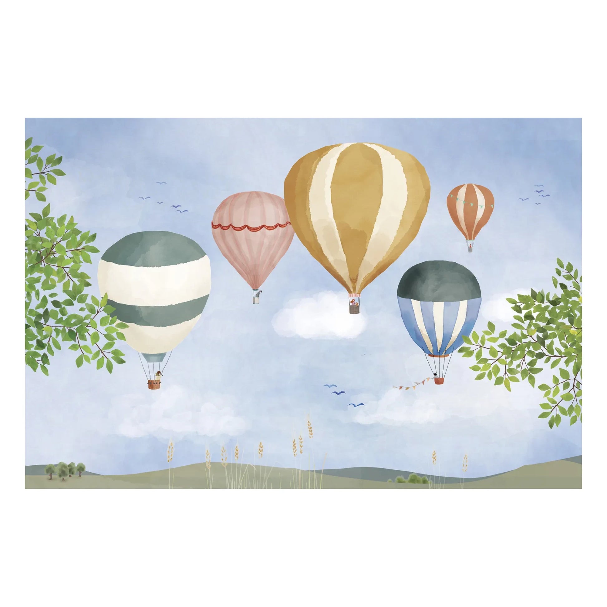 MIMI'lou - Watercolour Hot Air Balloon Poster