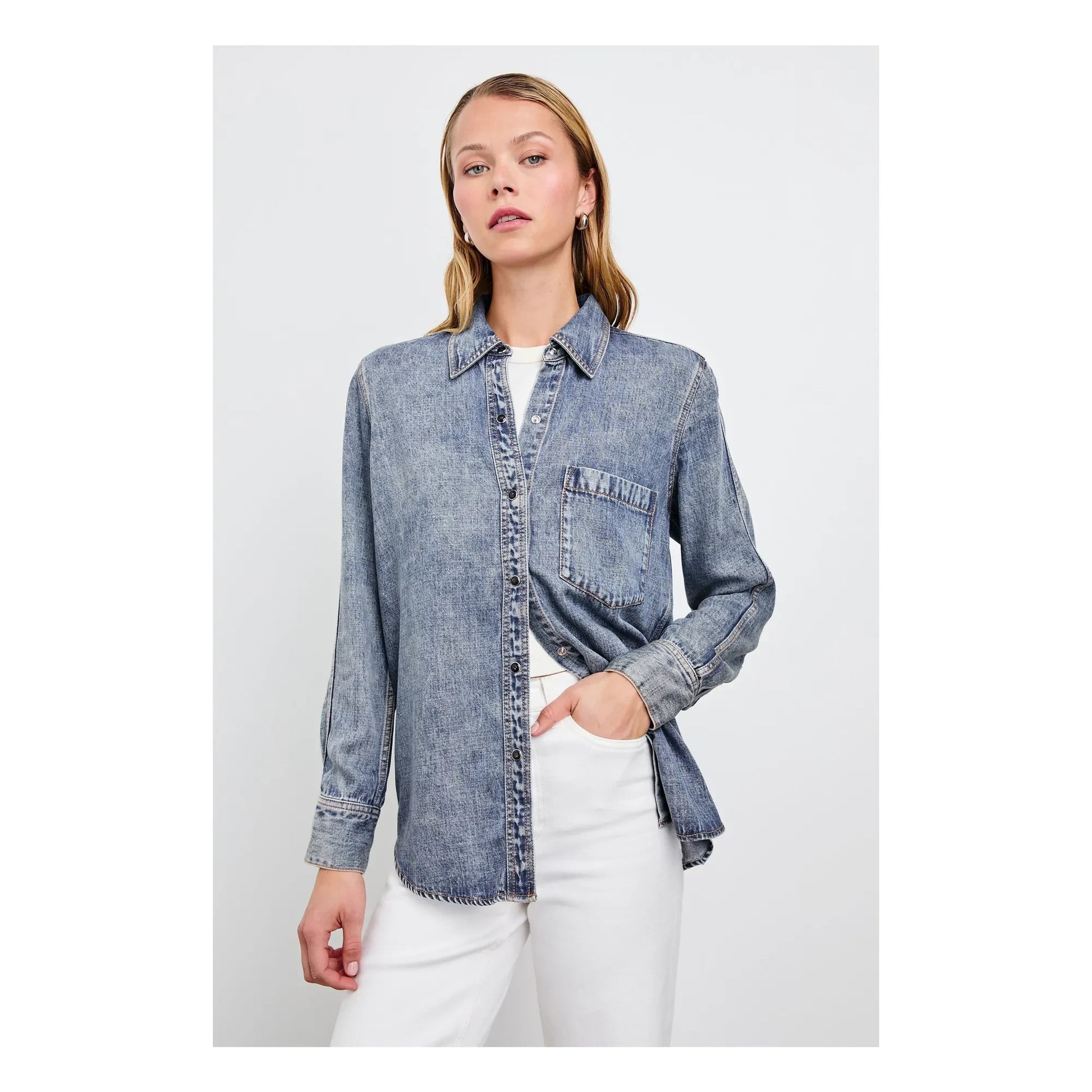 Rails - Atticus shirt | Mid Blue