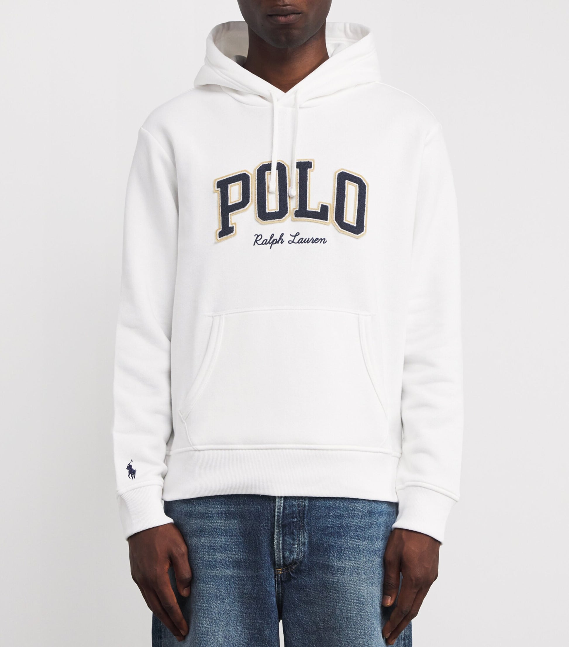Polo Ralph Lauren White Cotton-Blend Varsity Hoodie