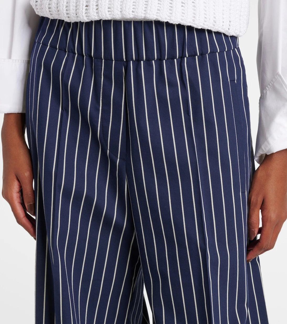 Brunello Cucinelli - Cotton and silk wide-leg pants