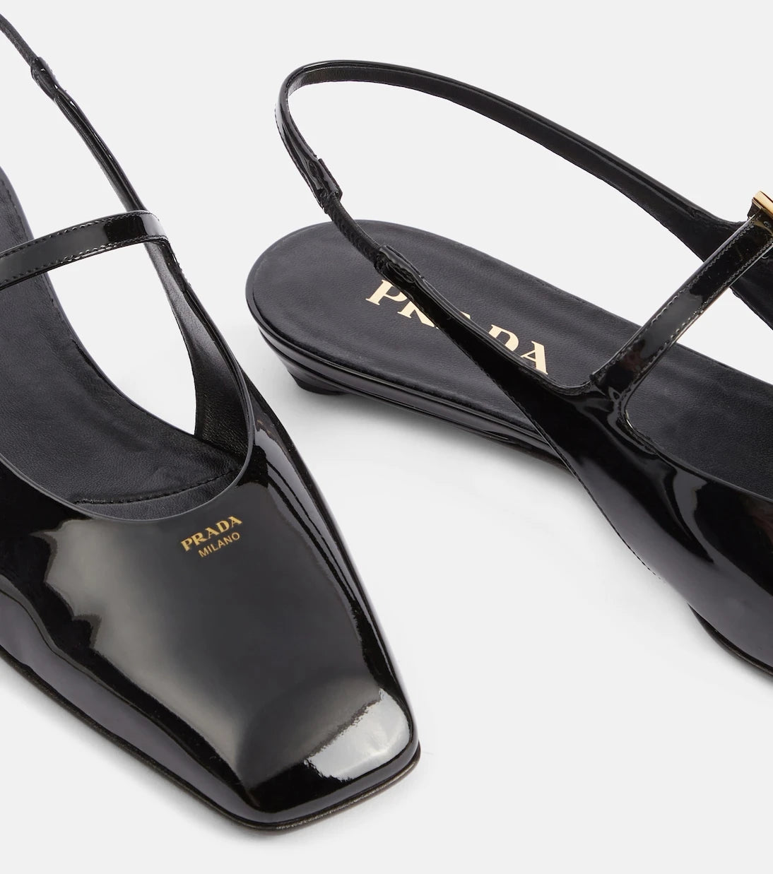 Prada - Patent leather slingback flats