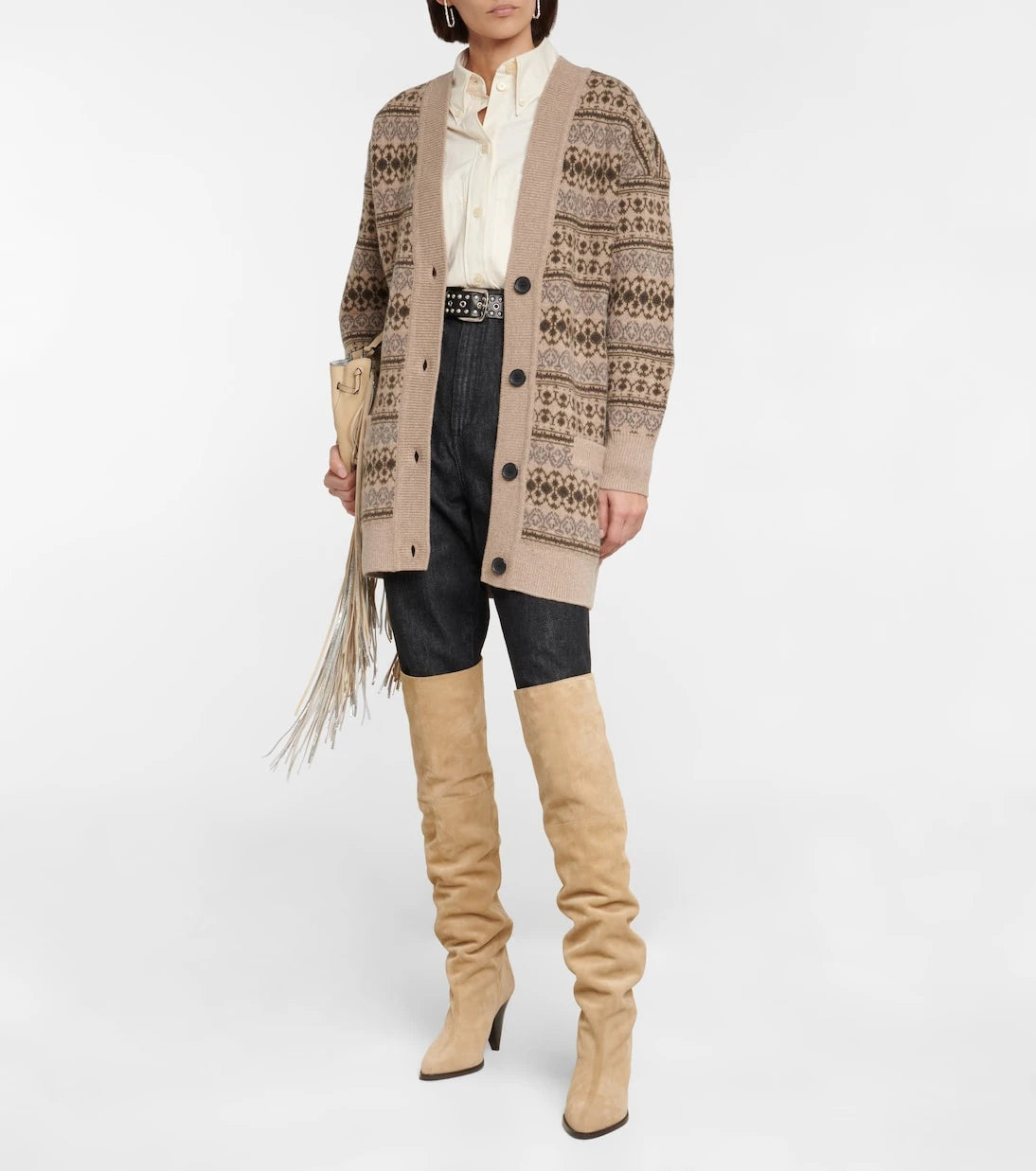 Marant Etoile - Lerry Fair Isle wool cardigan