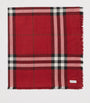 Burberry Red Wool-Silk Reversible Check Scarf