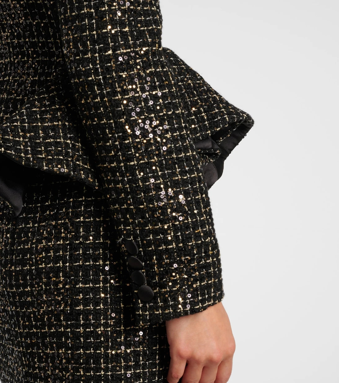 Safiyaa - Tomomi sequined peplum tweed jacket