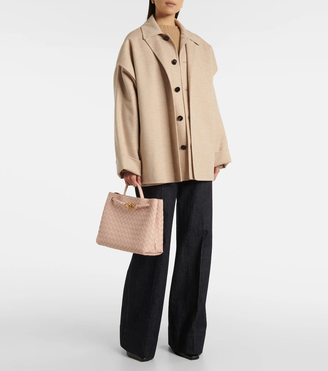 Bottega Veneta - معطف سيارة من الصوف والكشمير