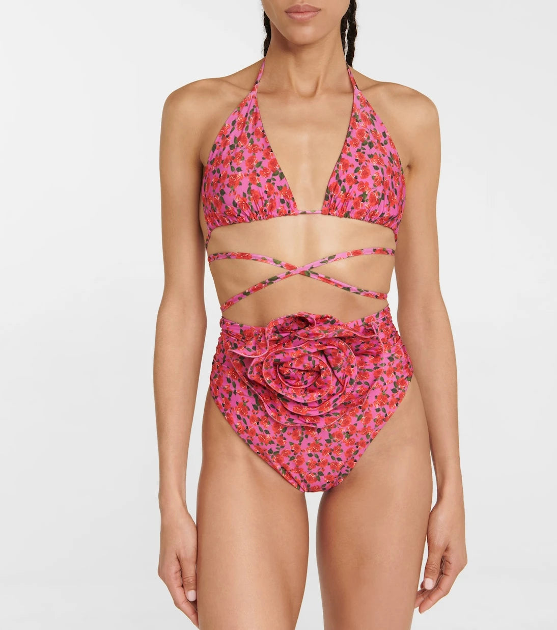 Magda Butrym - High-rise floral bikini bottoms