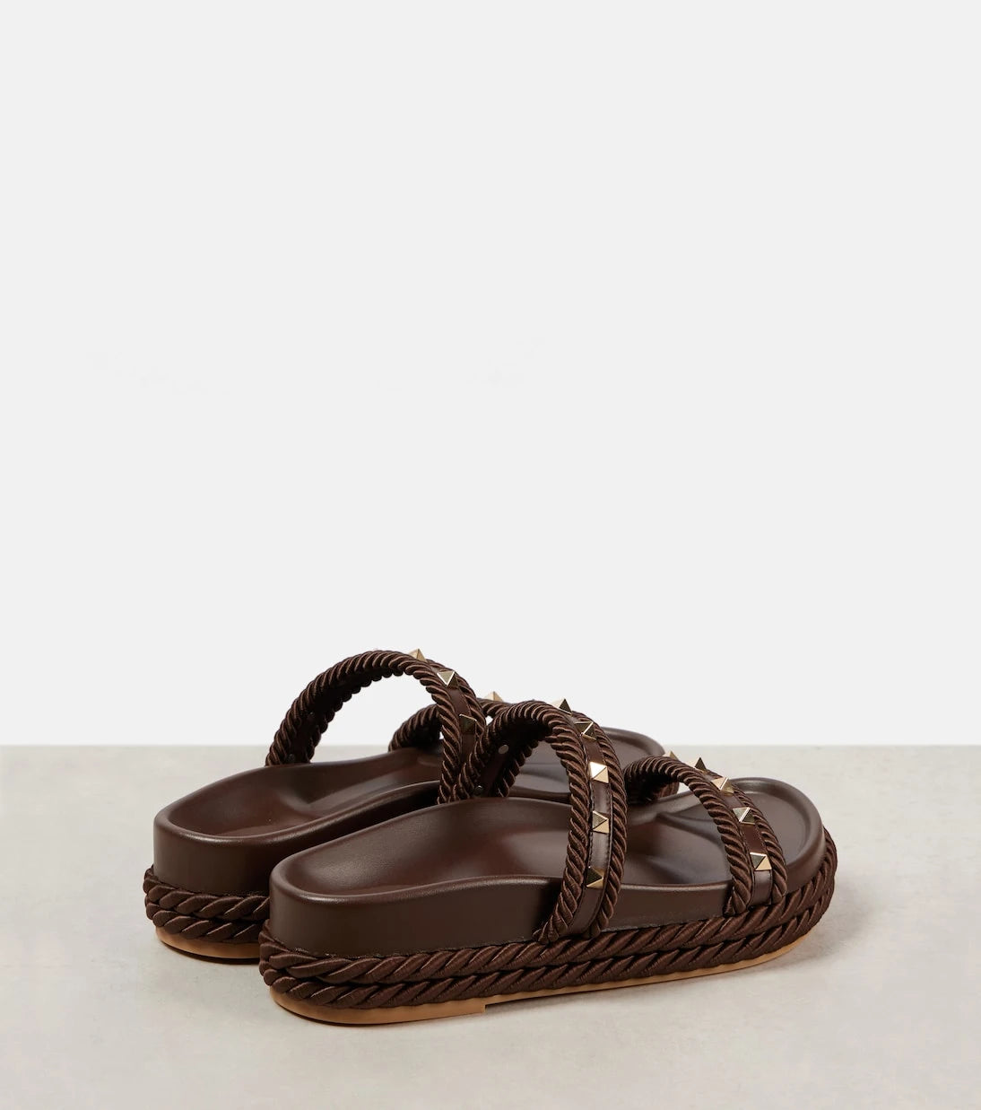 Valentino Garavani - Rockstud Torchon leather-trimmed sandals
