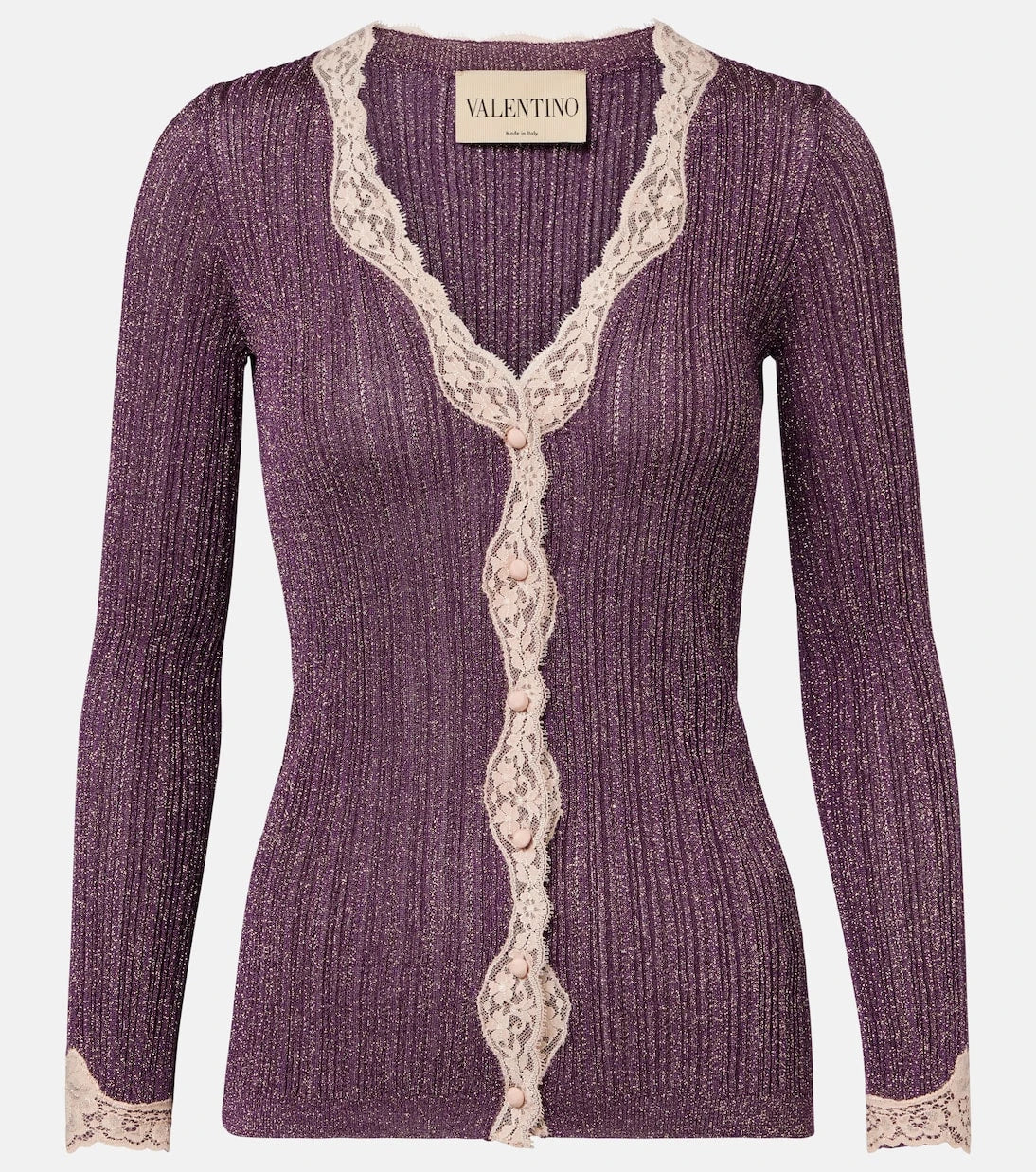 Valentino - Lace-trimmed cardigan