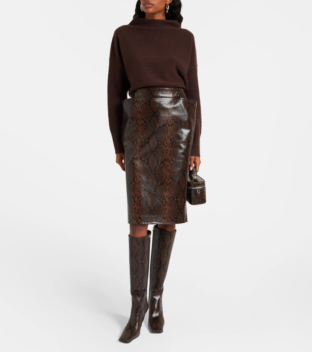 Stella McCartney - Eve snake-effect knee-high boots