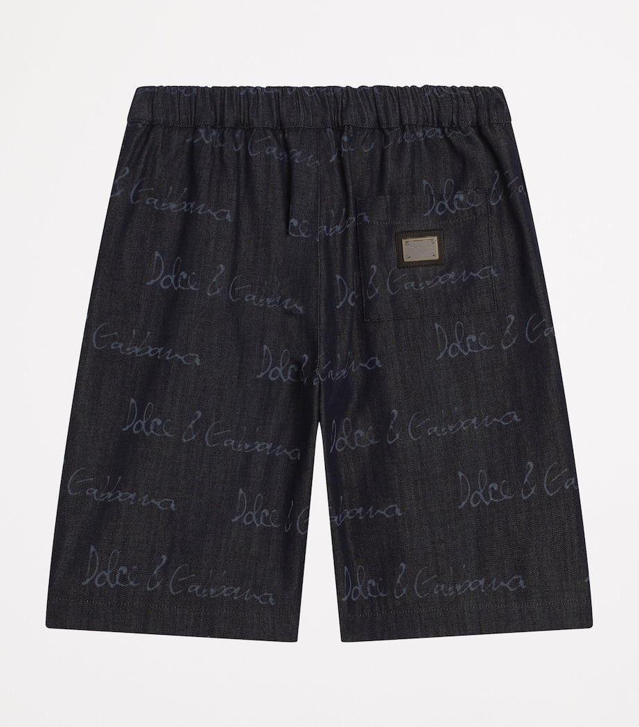 Dolce & Gabbana Kids Denim Logo Bermuda Shorts (8-12+ Years)