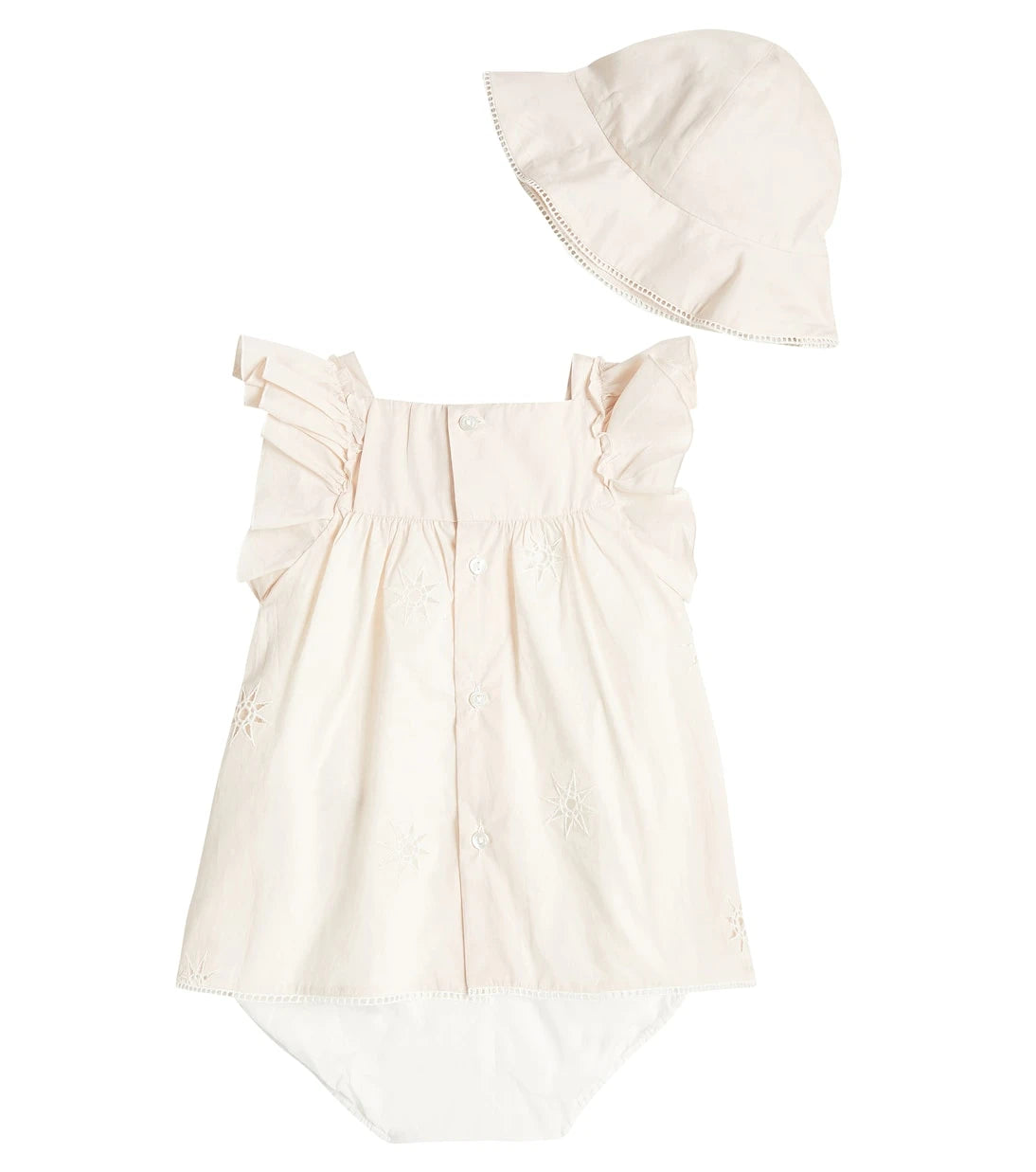 Chloé Kids - Baby cotton dress and hat set