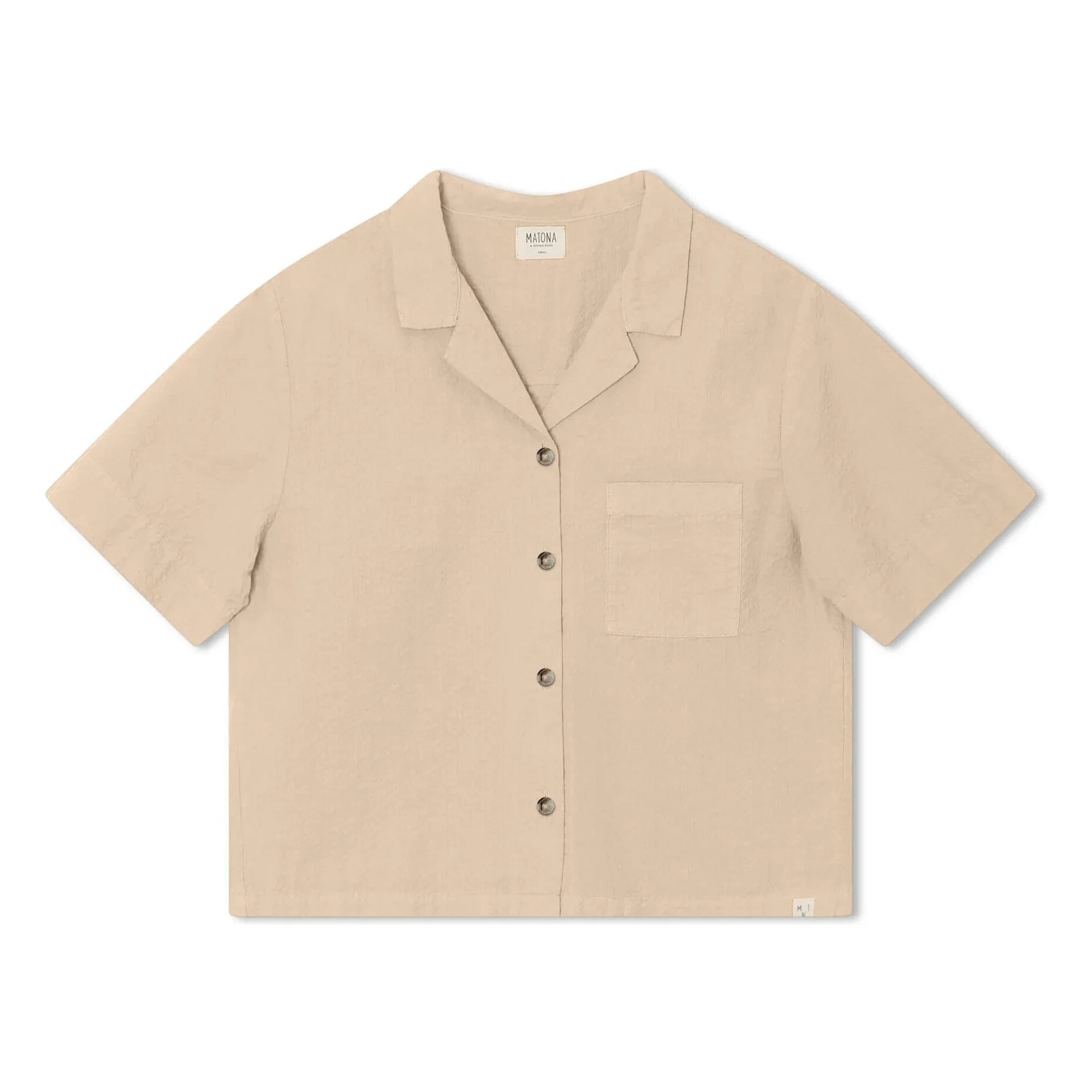 Matona - Seersucker organic cotton shirt | Sand