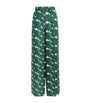 Max Mara Green Silk Printed Trousers