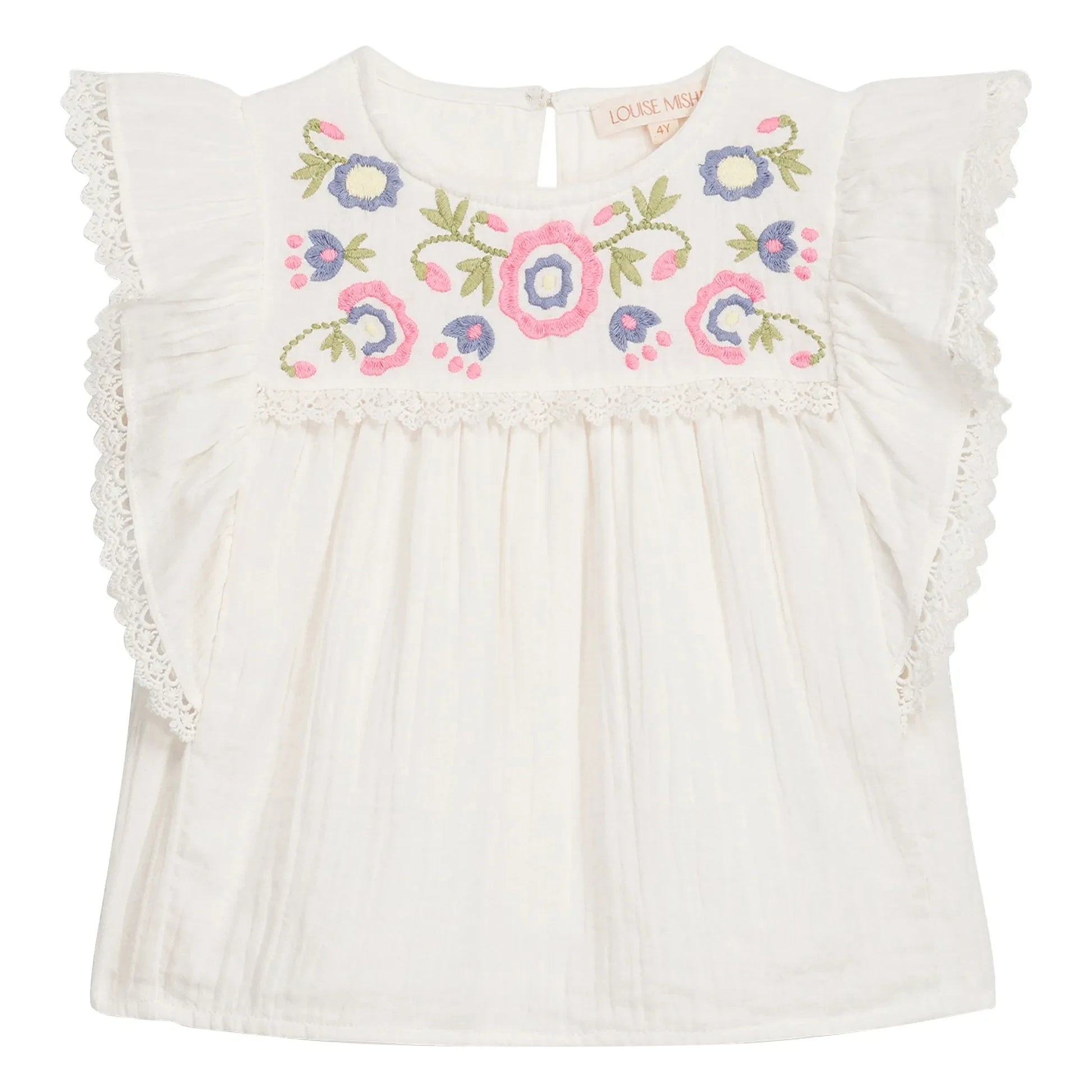 Louise Misha - Malya organic cotton ruffled blouse | White