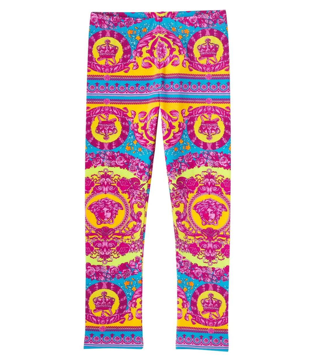 Versace Kids - Electric Barocco cotton-blend jersey leggings