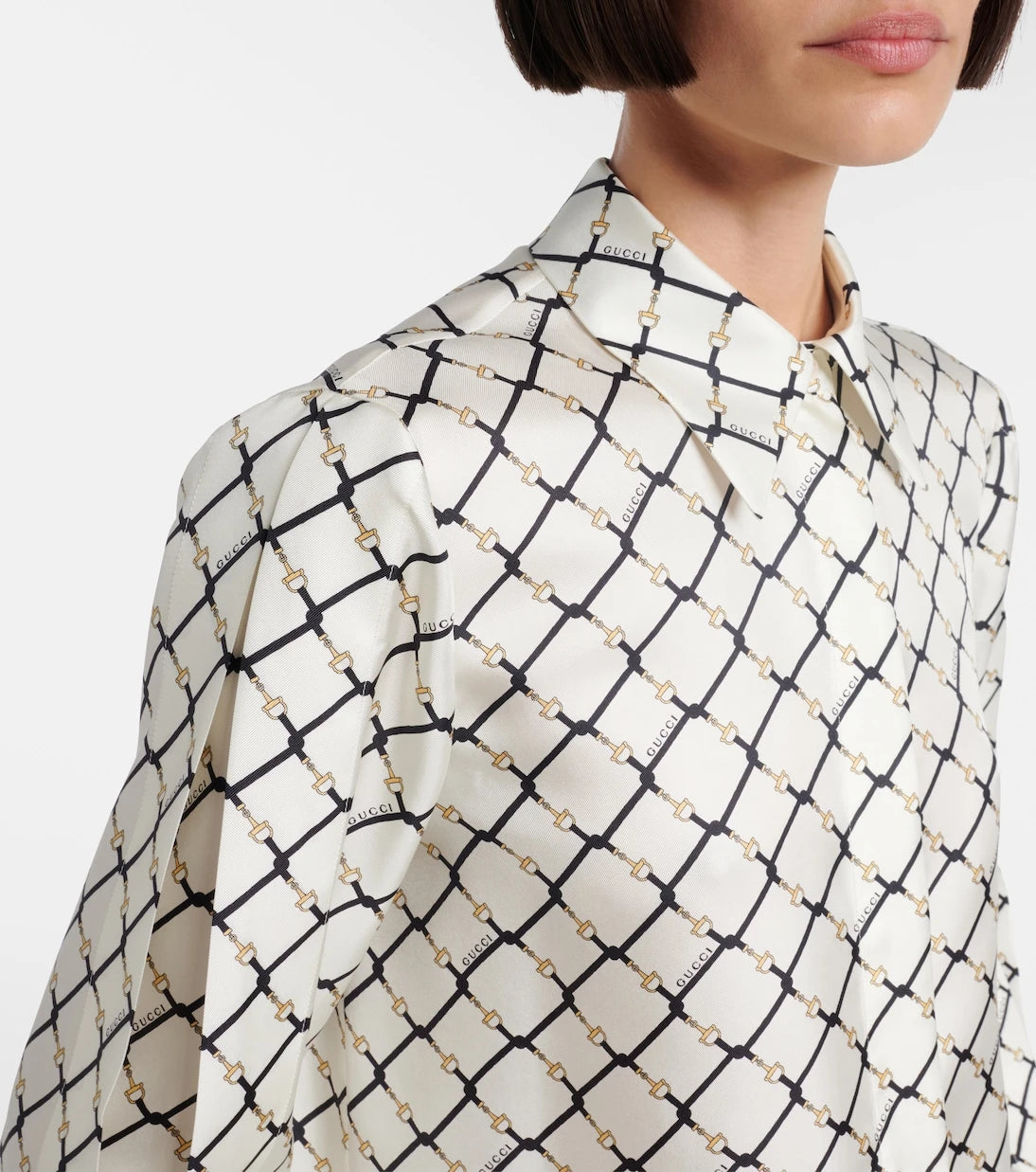 Gucci - Gucci Horsebit silk twill shirt