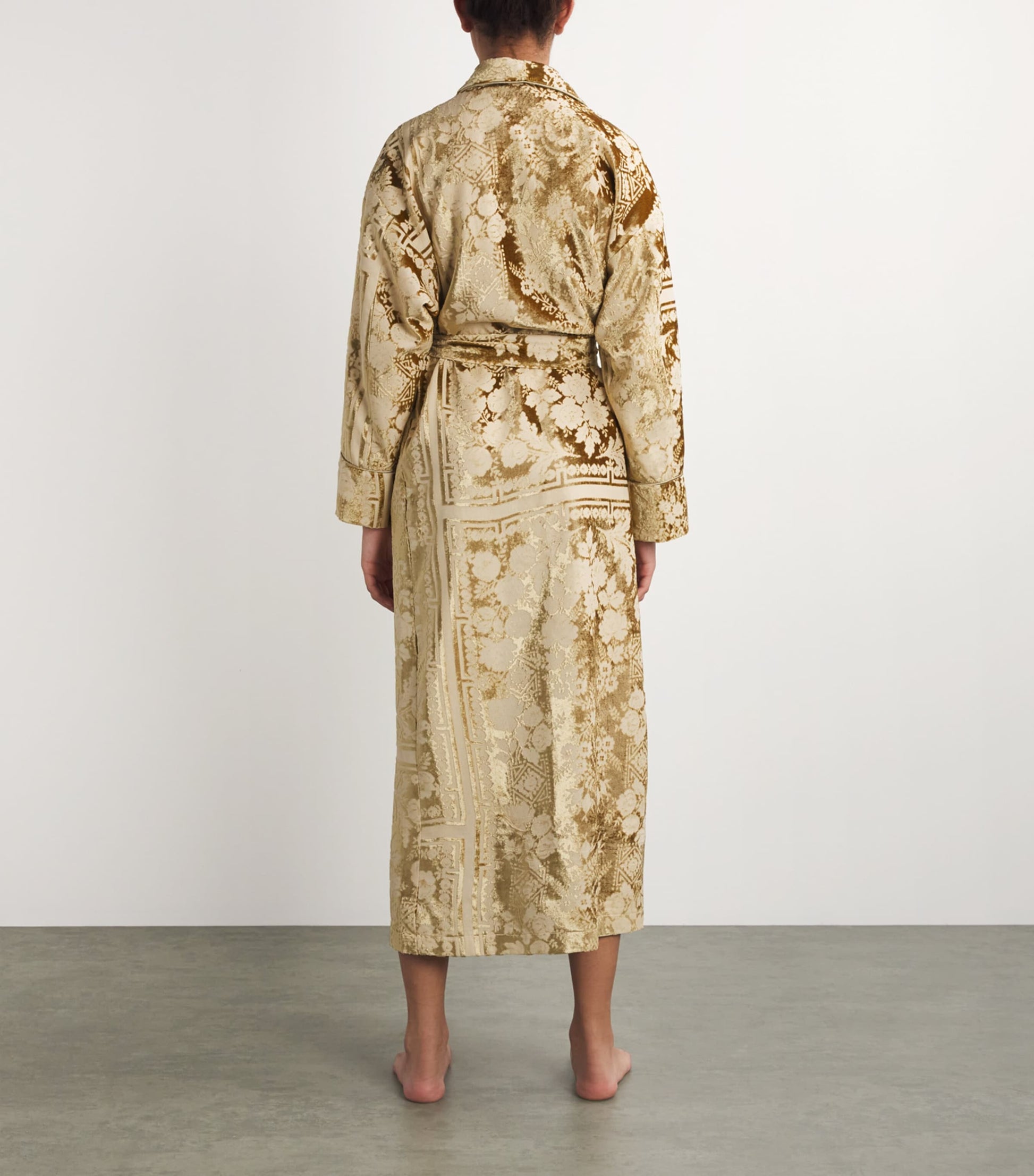 Gold Jacquard Liquid Velvet Robe